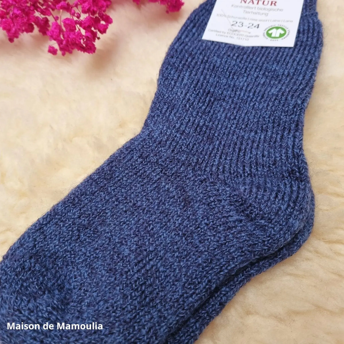 Hirsch Natur - Chaussettes épaisses "bouclette" enfant – 100 % laine