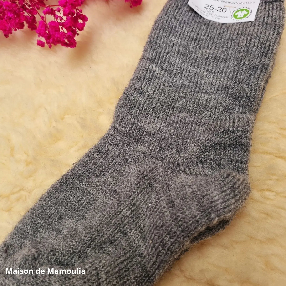 Hirsch Natur - Chaussettes épaisses "bouclette" enfant – 100 % laine