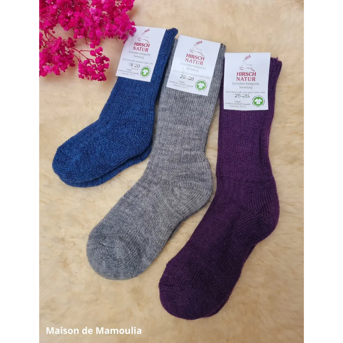 Hirsch Natur - Thick Children's Socks - 100% Wool