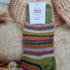 Hirsch Natur – Chaussettes Arc-en-ciel "bouclette" adulte – 100 % laine