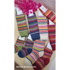 Hirsch Natur - Chaussettes Arc-en-ciel "bouclette" enfant – 100 % laine