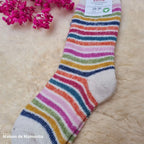 Hirsch Natur - Chaussettes Arc-en-ciel "bouclette" enfant – 100 % laine