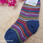 Hirsch Natur - Chaussettes Arc-en-ciel "bouclette" enfant – 100 % laine