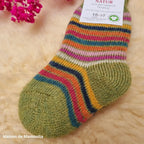 Hirsch Natur - Chaussettes Arc-en-ciel "bouclette" enfant – 100 % laine