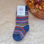 Hirsch Natur - Chaussettes Arc-en-ciel "bouclette" enfant – 100 % laine