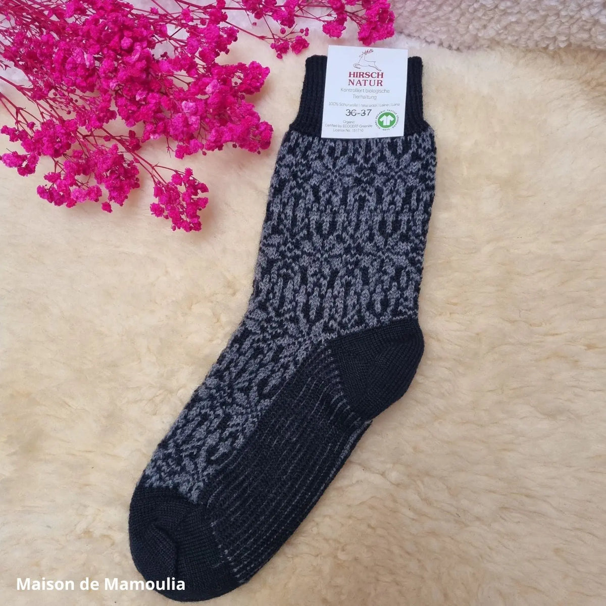 Hirsch Natur - Adult Thick Norwegian Socks - 100% Wool