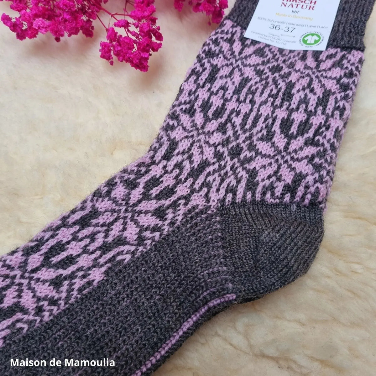 Hirsch Natur - Adult Thick Norwegian Socks - 100% Wool