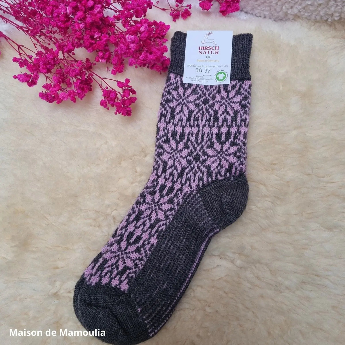Hirsch Natur - Adult Thick Norwegian Socks - 100% Wool