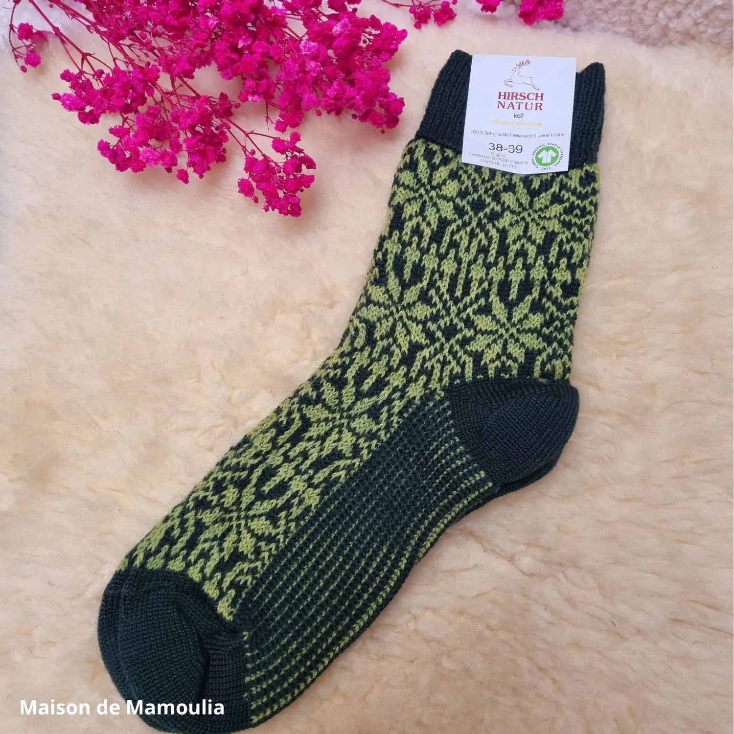 Hirsch Natur - Adult Thick Norwegian Socks - 100% Wool