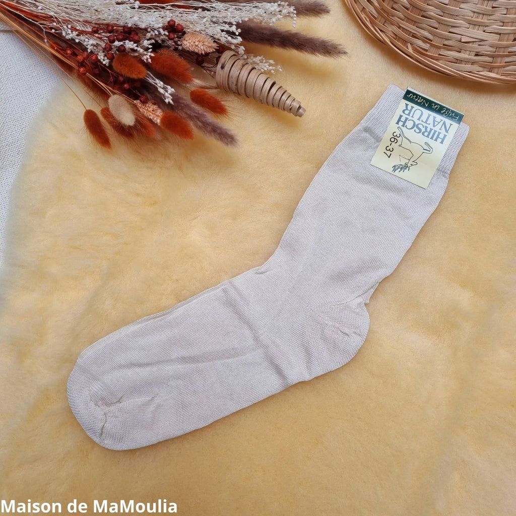 Hirsch Natur - Chaussettes extra-fines adulte – 100 % soie Hirsch Natur