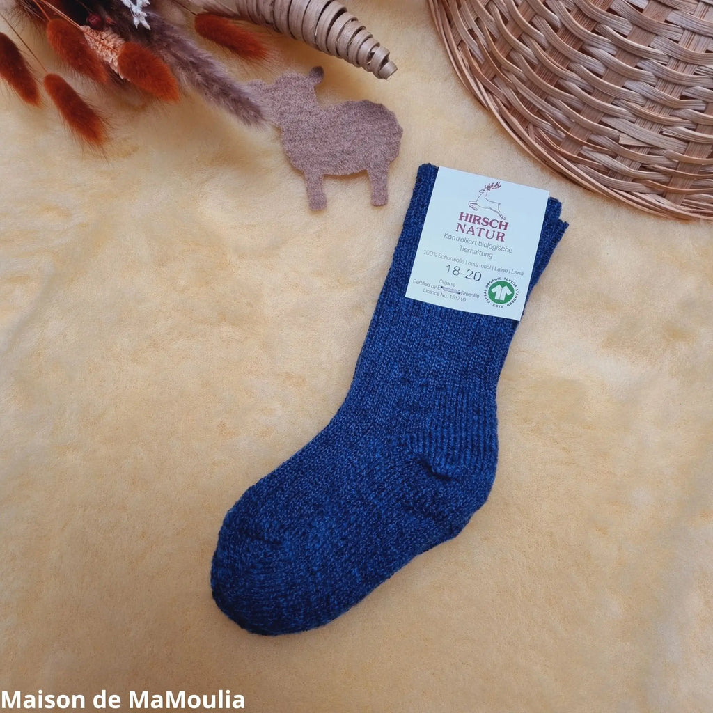 Hirsch Natur - Chaussettes épaisses enfant – 100 % laine Hirsch Natur