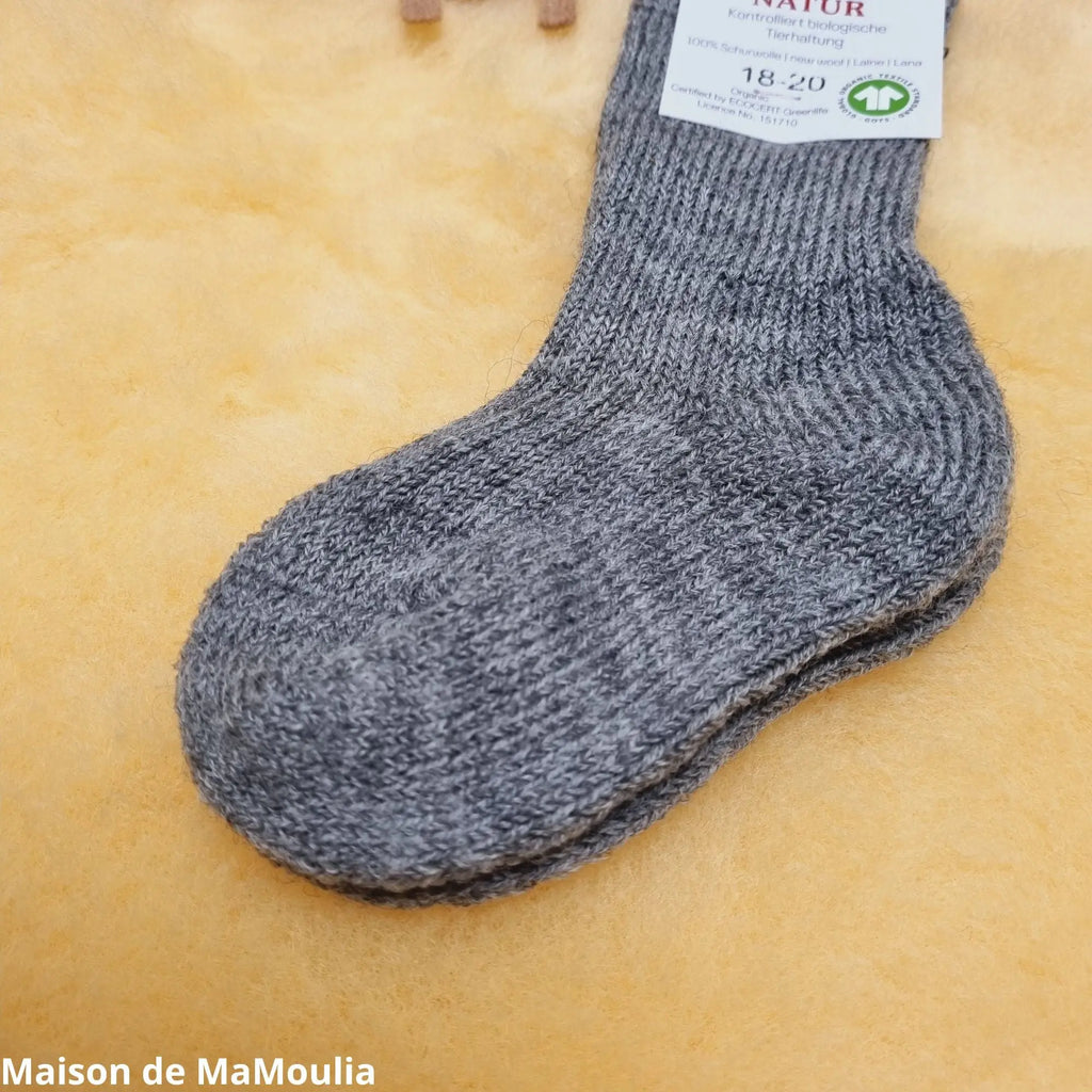 Hirsch Natur - Chaussettes épaisses enfant – 100 % laine Hirsch Natur