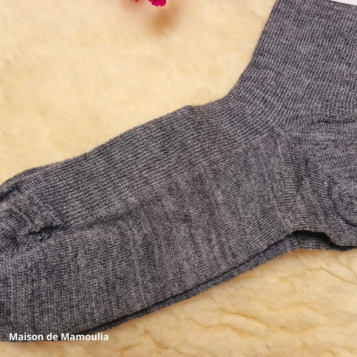 Hirsch Natur - Adult non-slip socks - 100% wool
