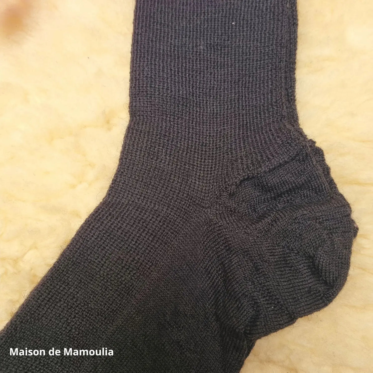 Hirsch Natur - Adult non-slip socks - 100% wool