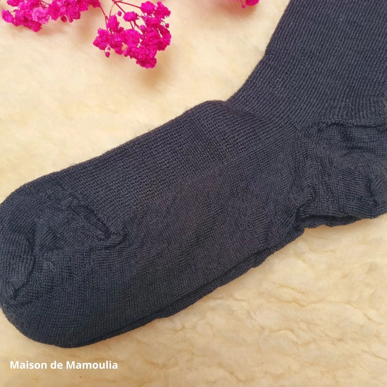 Hirsch Natur - Adult non-slip socks - 100% wool