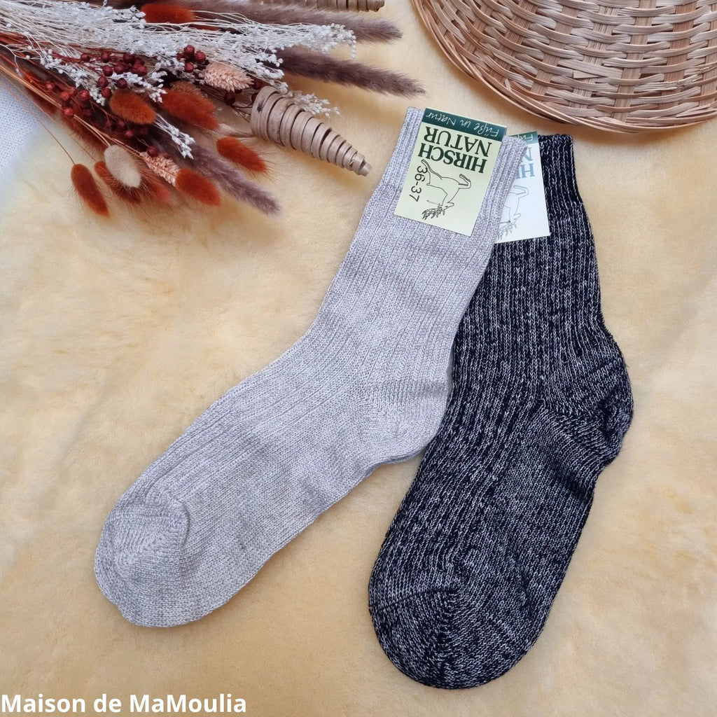 Hirsch Natur - Chaussettes "Longlife" adulte – Lin-coton Hirsch Natur