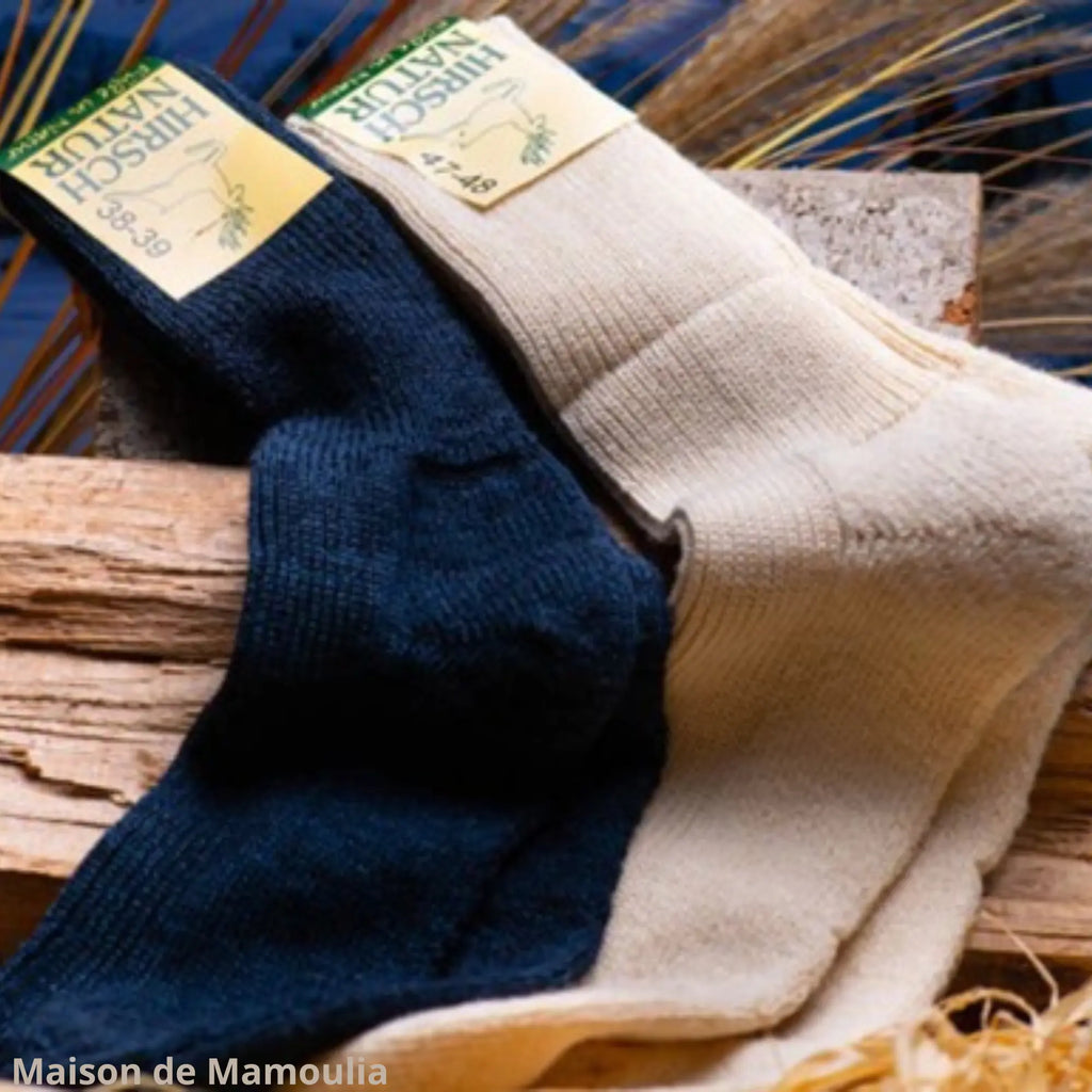 Hirsch Natur - Chaussettes adulte épaisses – laine - soie Hirsch Natur