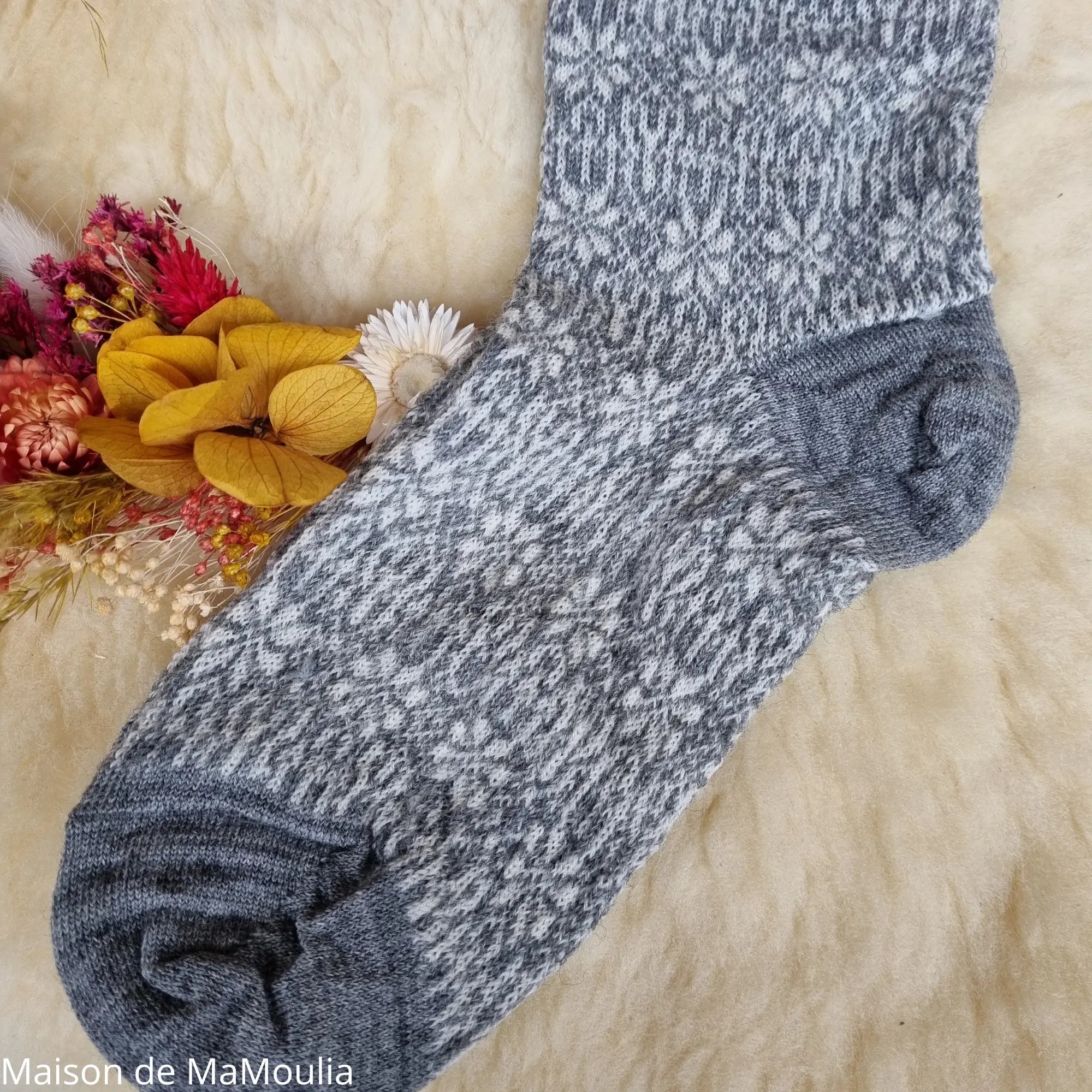 Hirsch Natur – Chaussettes norvégiennes adulte – 100 % laine – Fines