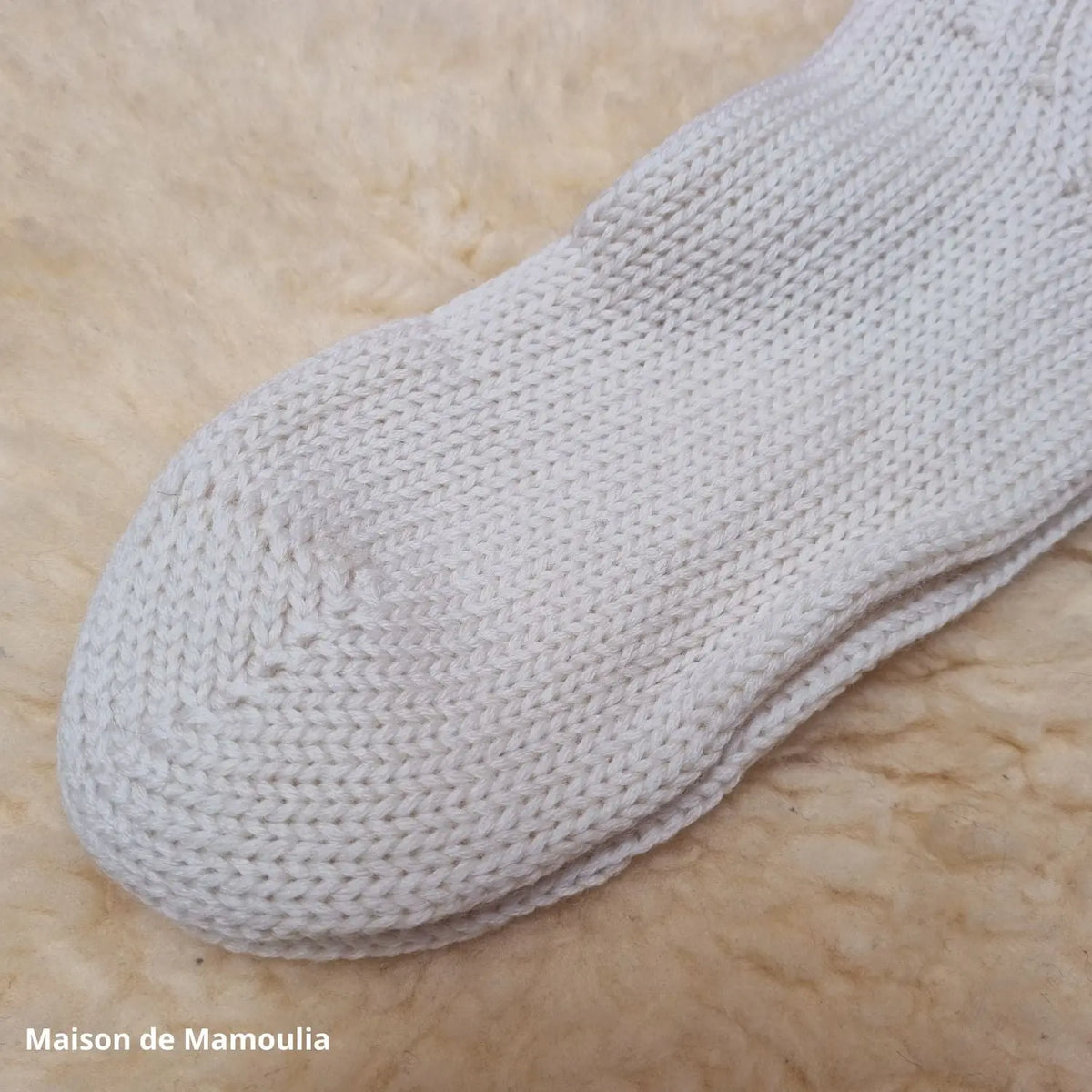 Hirsch Natur - Adult non-slip socks - 100% wool