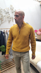 Ivanhoe - Moritz men's half-zip pure wool sweater