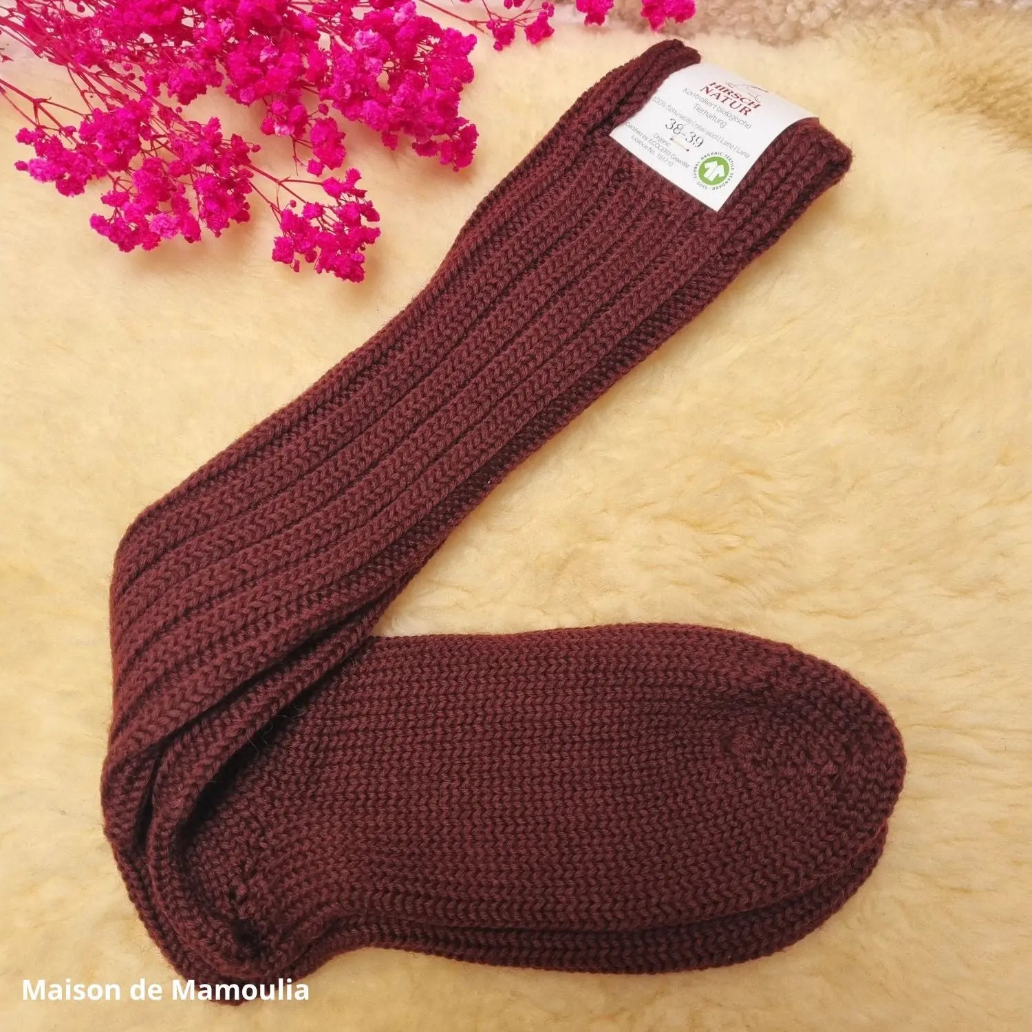 Hirsch Natur - Adult Thick Norwegian Socks - 100% Wool