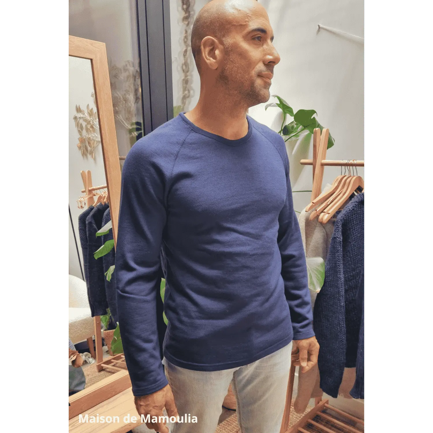 Reiff - T-shirt homme Gregor en laine et soie "bouclette" Reiff