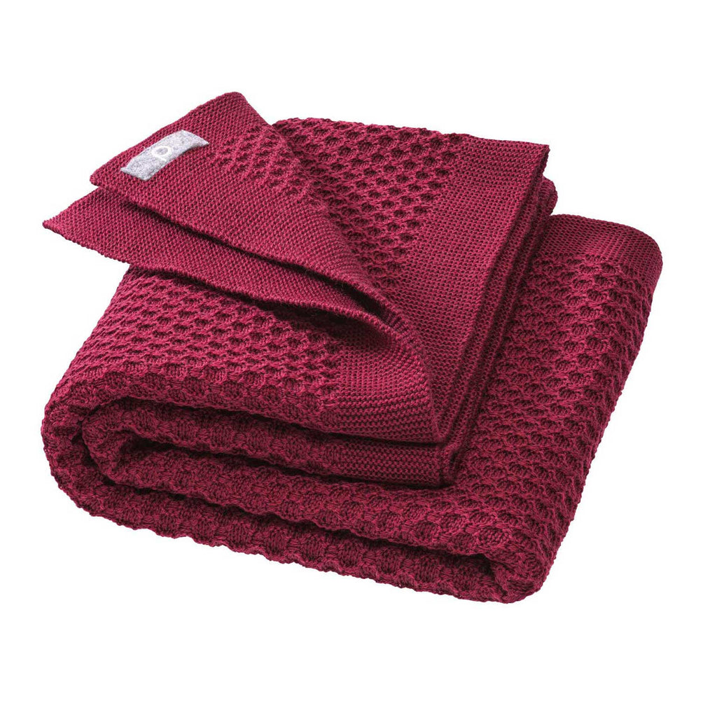 DISANA - Knitted wool blanket 80x100 cm - Honeycomb