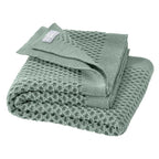 Disana - Couverture laine tricotée 135×200 cm - Nid d’abeille