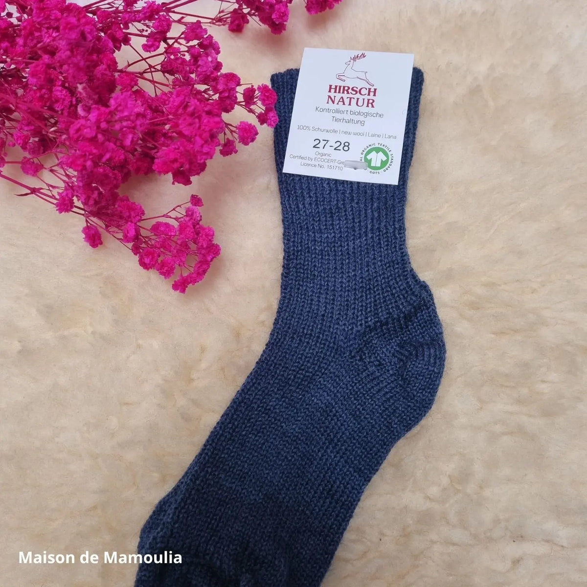 Hirsch Natur - Chaussettes épaisses enfant – 100 % laine