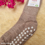 Hirsch Natur - Chaussettes antidérapantes enfant – 100 % laine