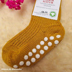 Hirsch Natur - Chaussettes antidérapantes enfant – 100 % laine