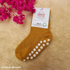 Hirsch Natur - Chaussettes antidérapantes enfant – 100 % laine