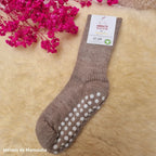 Hirsch Natur - Chaussettes antidérapantes enfant – 100 % laine