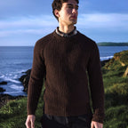 Fisherman - Pull homme maille anglaise raglan, mérinos-cachemire