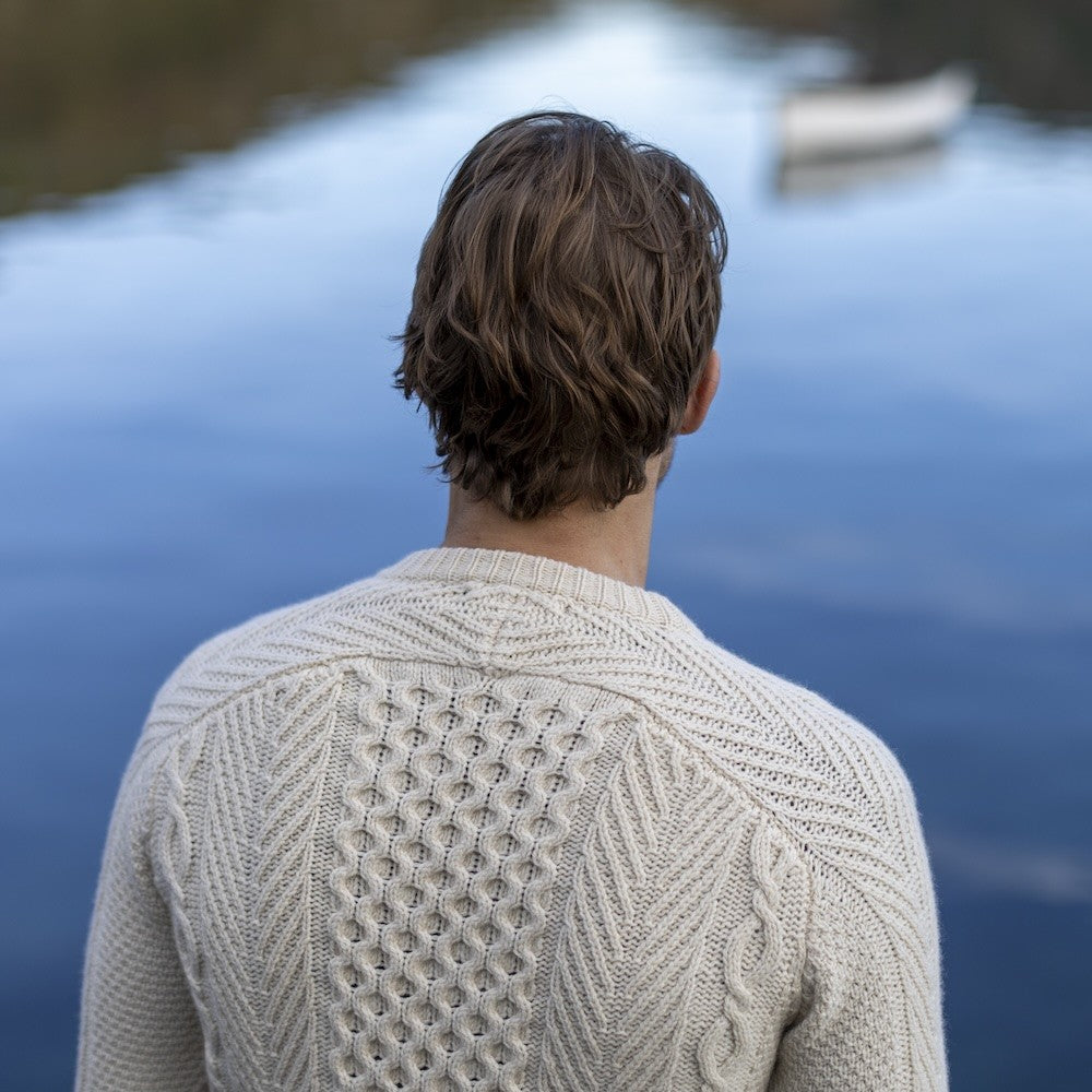 Fisherman - Pull homme Aran traditionnel, pure laine Geelong (agneau)