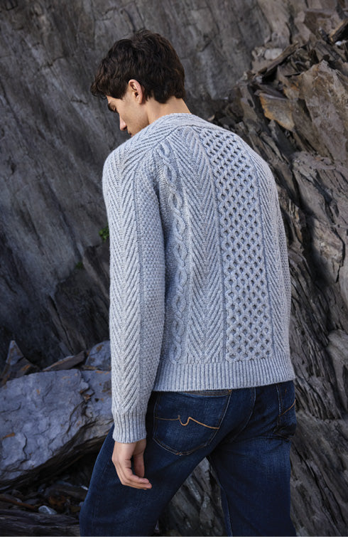Fisherman - Pull homme Aran traditionnel, pure laine Geelong (agneau)