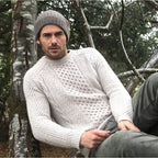 Fisherman - Pull homme Aran traditionnel, pure laine Geelong (agneau)