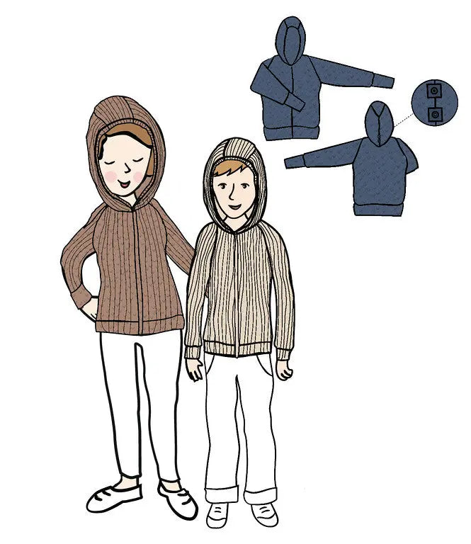 MaM - Gilet à capuche femme et ado - laine mérinos MaM