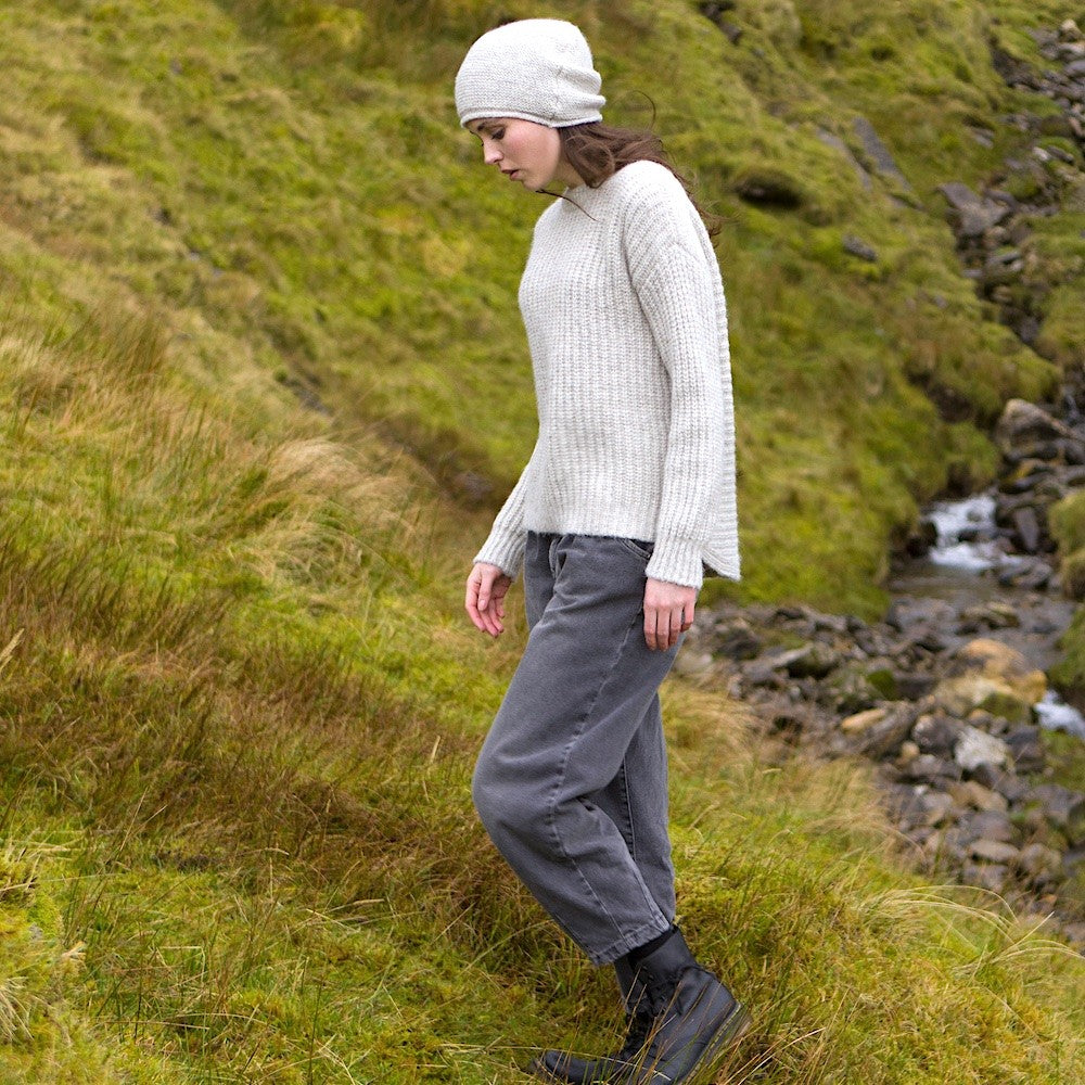 Fisherman - Pull col rond femme en alpaga -laine Highland