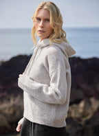 Fisherman - Pull Hoody femme mérinos-cachemire