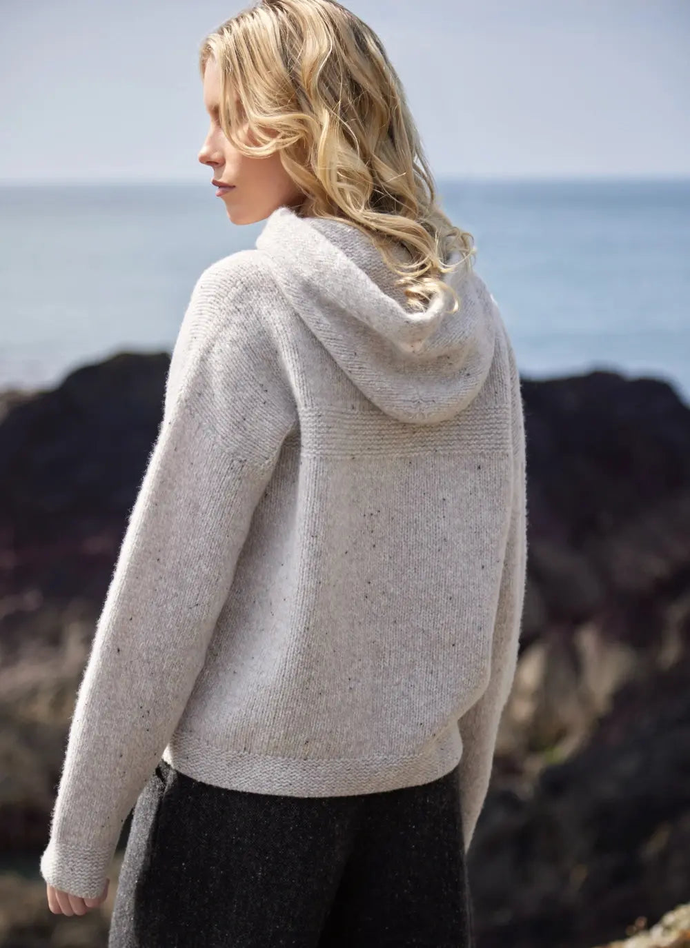 Fisherman - Pull Hoody femme mérinos-cachemire