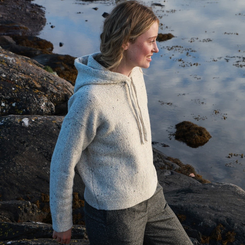 Fisherman - Pull Hoody femme mérinos-cachemire