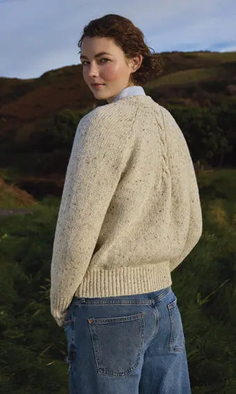 Fisherman - Cardigan raglan femme – Donegal Tweed merinos Fisherman Out of Ireland