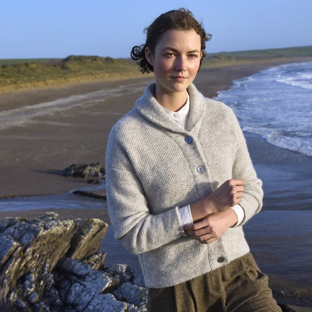 Fisherman - Cardigan femme en alpaga et laine Highland