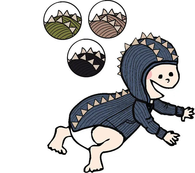 ManyMonths - Sweat Dino évolutif – laine mérinos ManyMonths