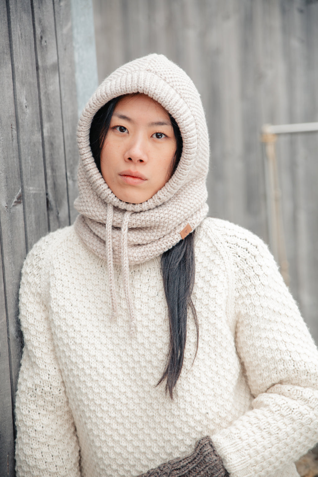 Fuza Wool - Pull Butterfly col rond laine mérinos, tricoté main