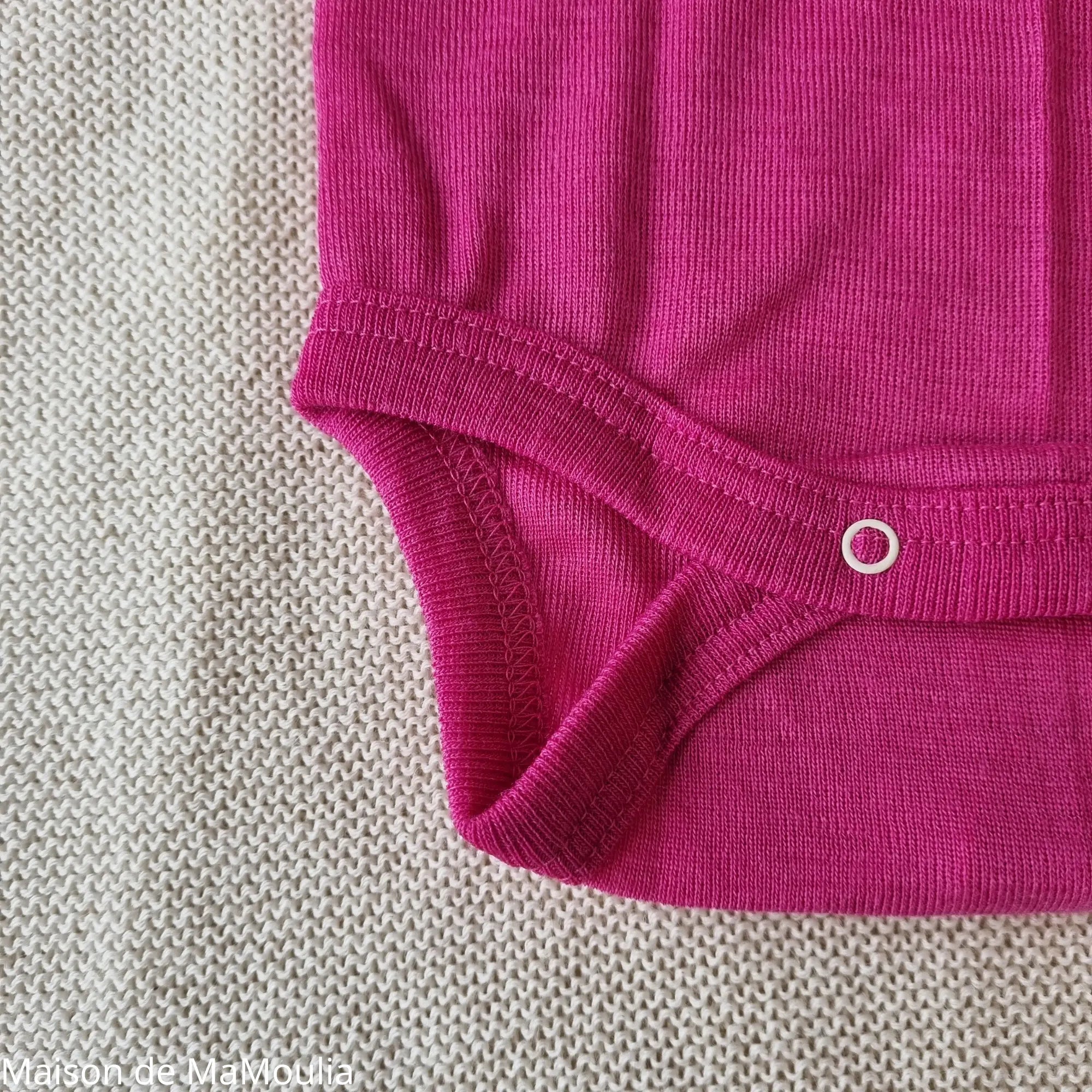 Cosilana - Body bébé manches courtes, laine-soie Cosilana