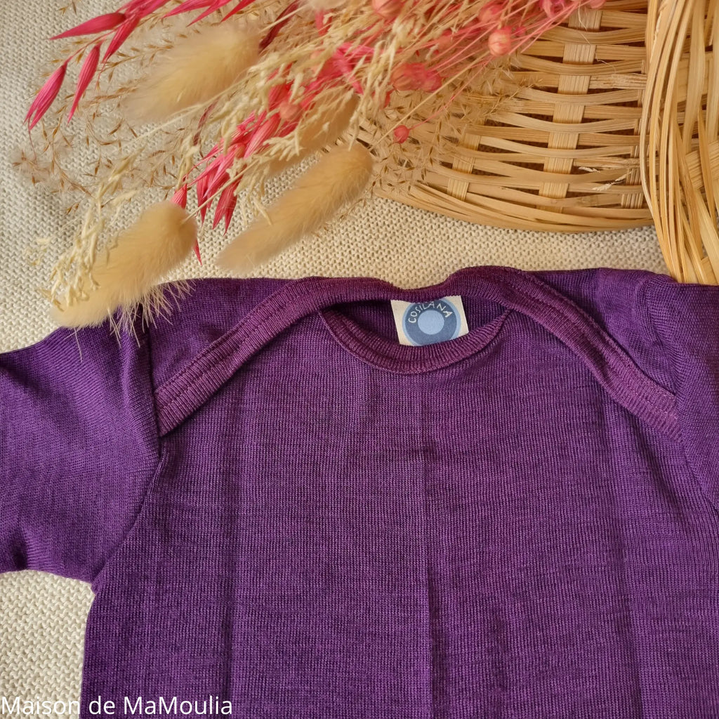 Cosilana - Body bébé manches courtes, laine-soie Cosilana