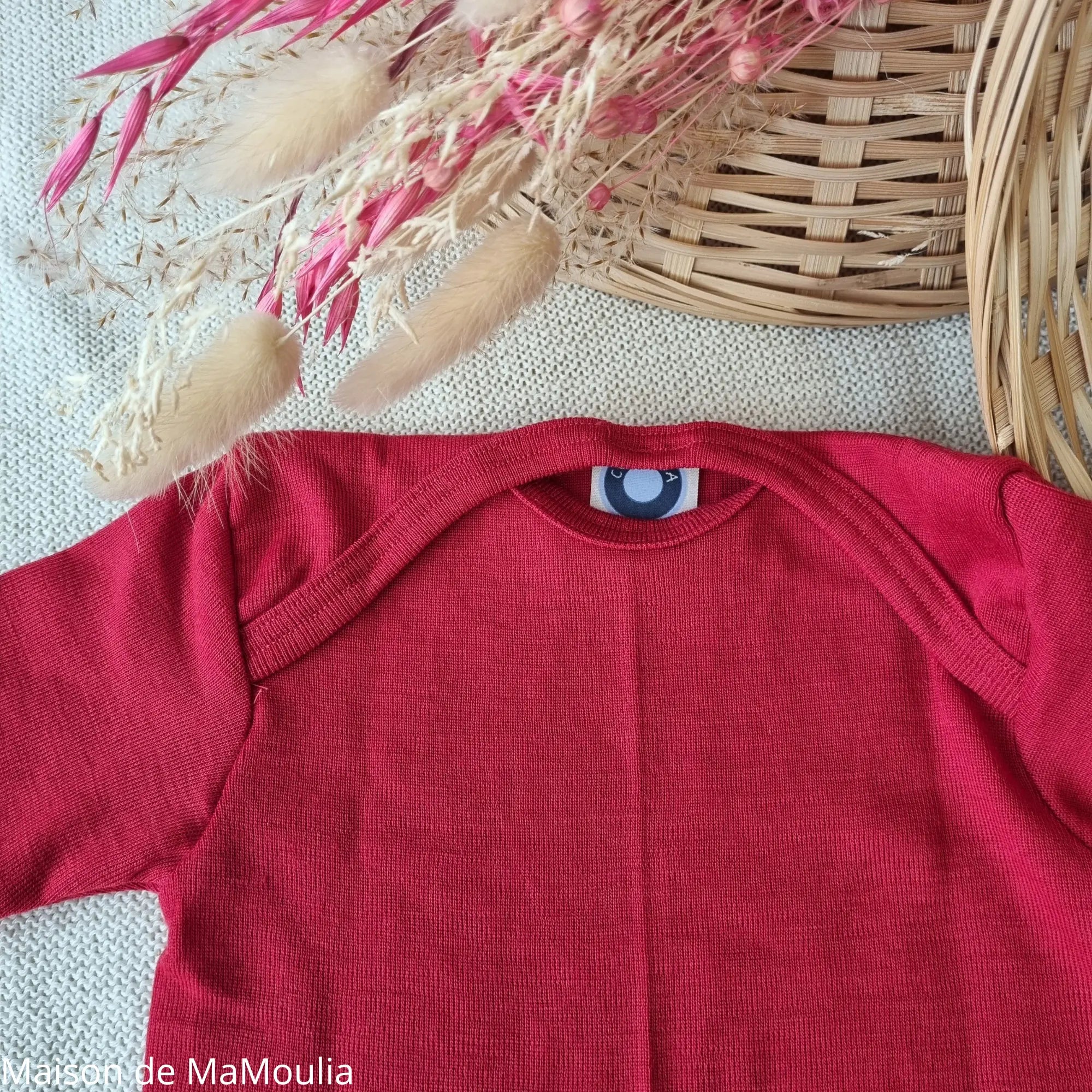 Cosilana - Body bébé manches longues, laine-soie Cosilana