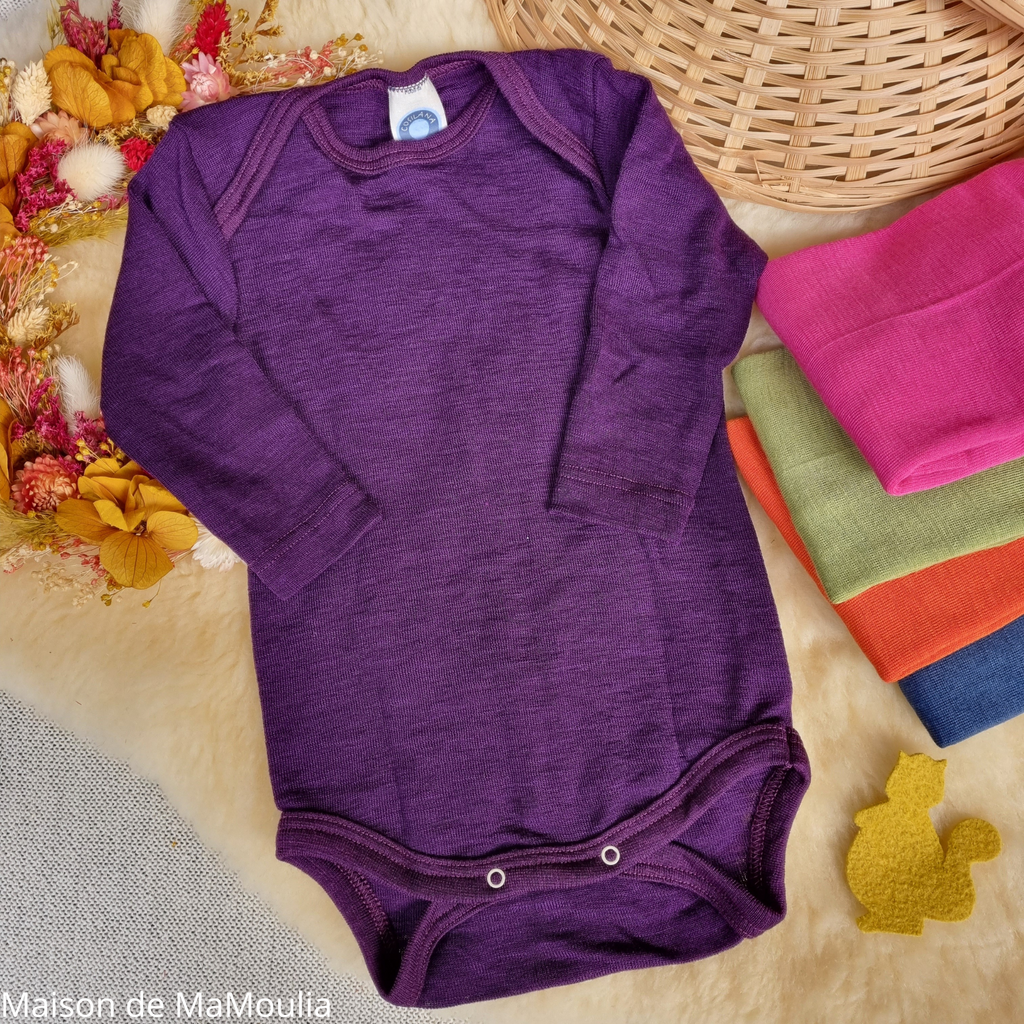 Cosilana - Body bébé manches longues, laine-soie